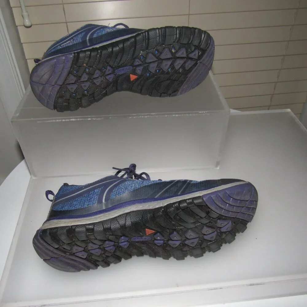 KEEN Terradora Waterproof Hiking Sneakers Blue Knit Low Top 1016506 Size 7